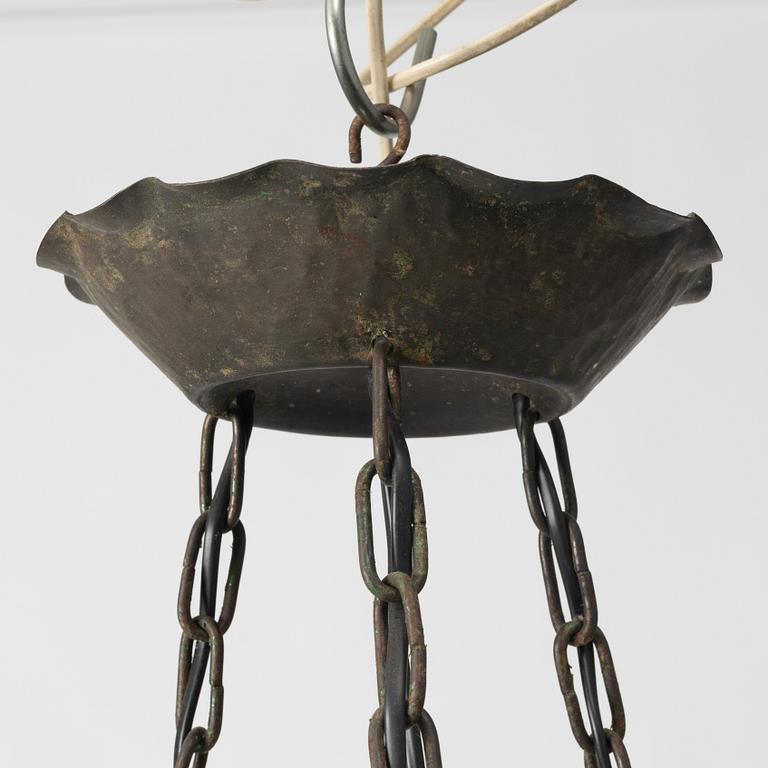 A Jugend ceiling lamp, early 20th century.