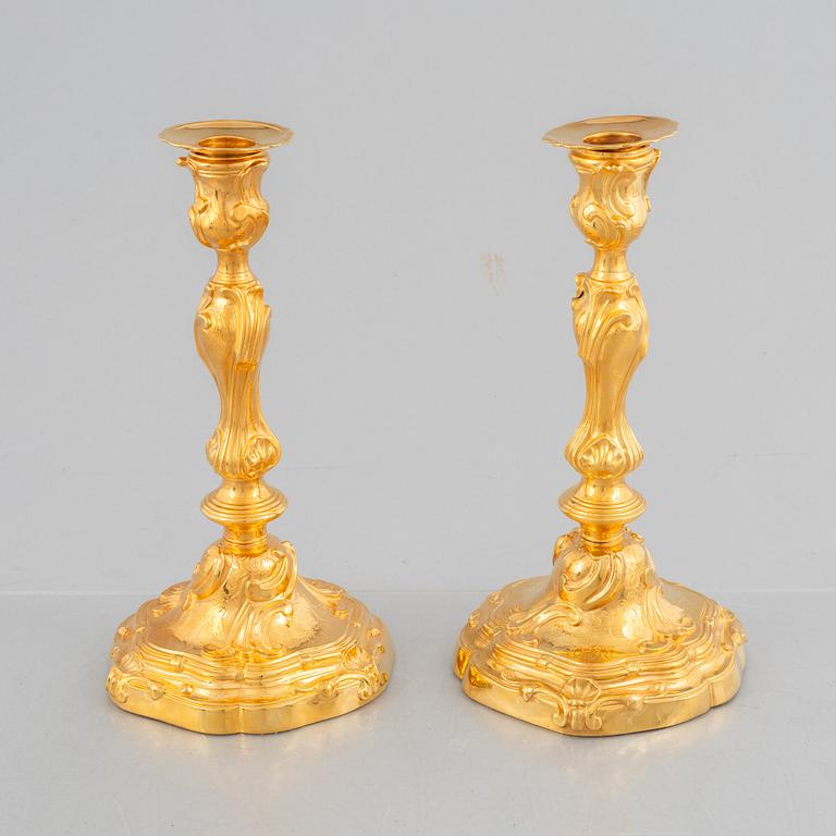 Ljusstakar, ett par, sent 1800-tal, Louis XV-stil.