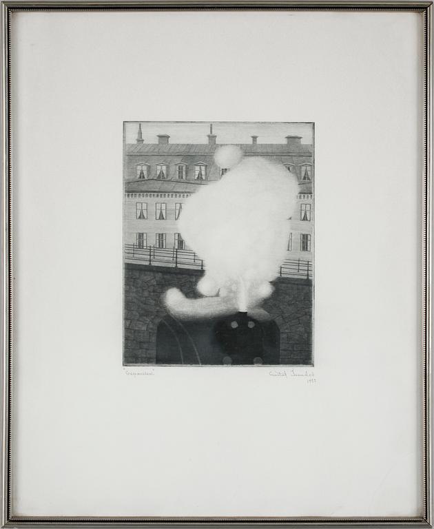 GUSTAF ISANDER, torrnålsgravyr. Sign o dat 1922.