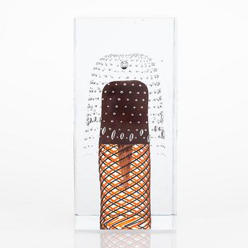 Oiva Toikka, juhlakuutio, signeerattu Tuonelan Joki, Kalevala 150 Oiva Toikka Nuutajärvi 24/50.