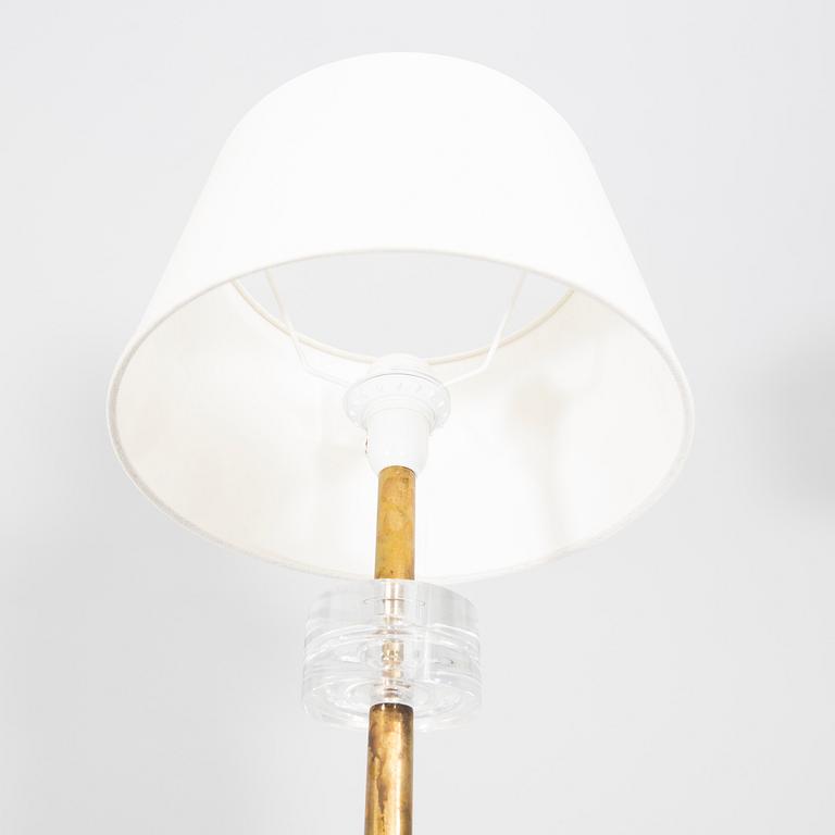 A Carl Fagerlund glass and brass table lamp Orrefors 1970s.