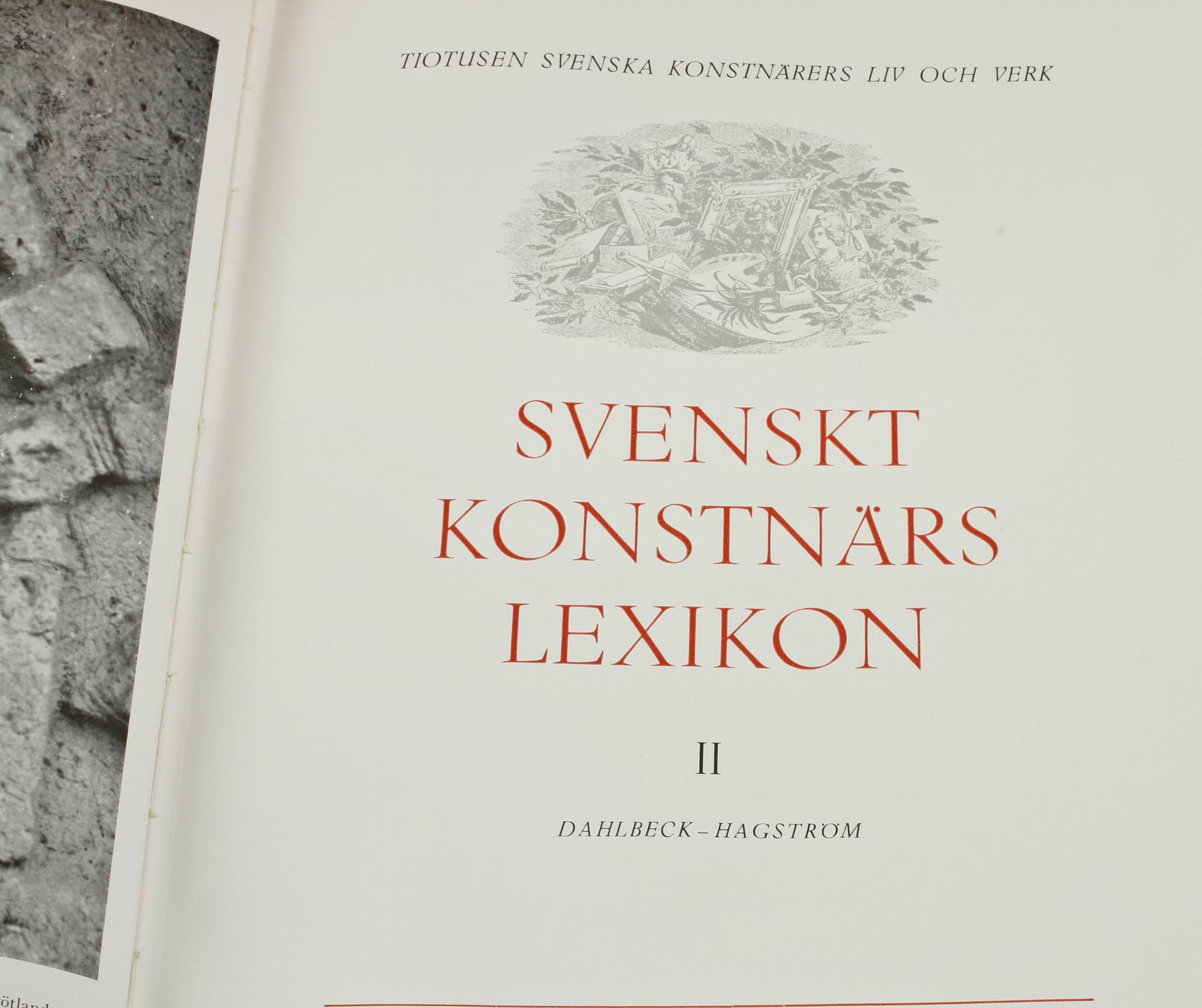 BOKVERK, volym I-V, "Svenskt Konstnärslexikon", Allhems Förlag, Malmö, 1952- 1967.