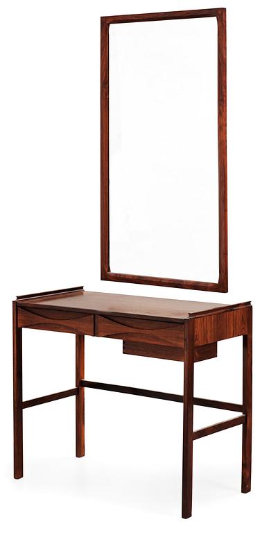 An Aksel Kjersgaard palisander table with mirror, Denmark 1950's-60's.