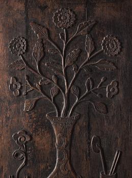 Paneler, tre stycken, hardwood, Qingdynastin.