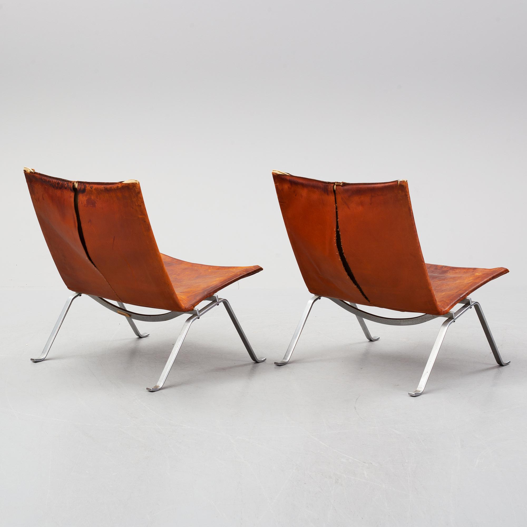 Poul Kjaerholm, a pair of 'PK 22' lounge chairs, E Kold Christensen, Denmark.