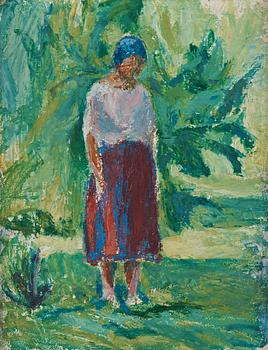 465. Sigrid Schauman, Girl with red skirt.