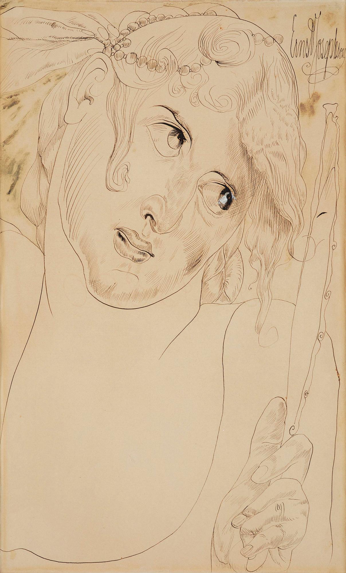 Ernst Josephson, Woman with a mirror.