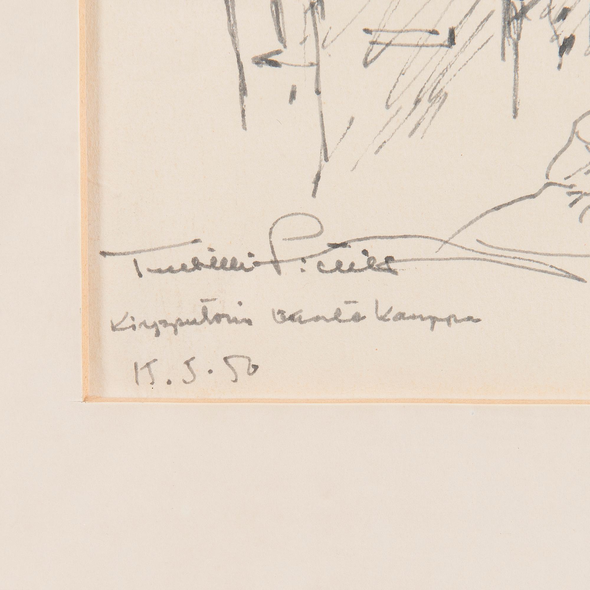 TUULIKKI PIETILÄ, teckningar, 4 st, signerade och daterade 15.5. 1950.