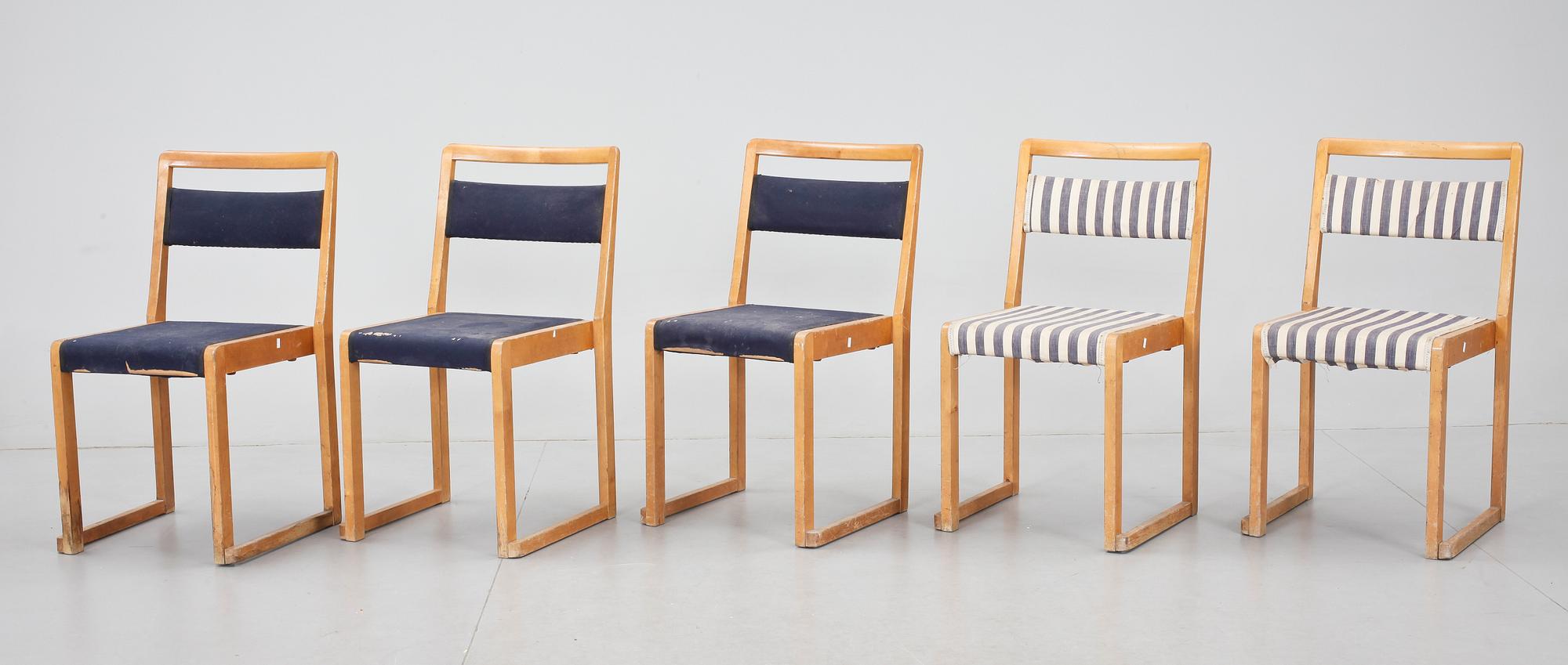 STOLAR, 5 st. Sven Markelius. AB Svenska Möbelfabrikerna i Bodafors, 1950-tal.