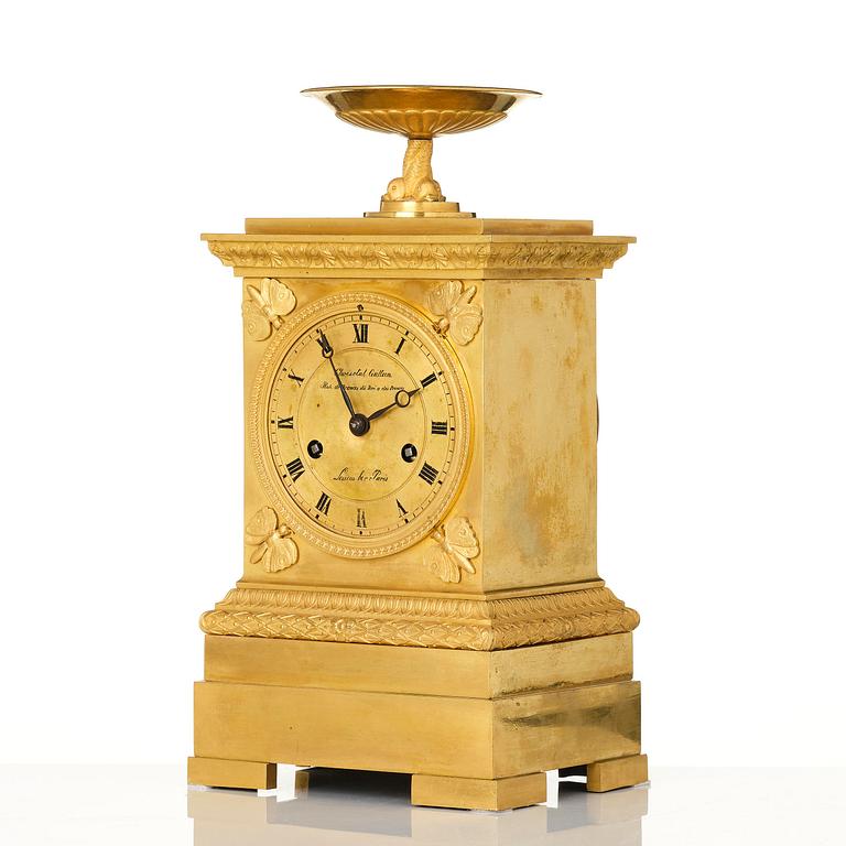 A French Empire ormolu mantel clock by Louis-Isidore Choiselat (master in Paris 1813-47).