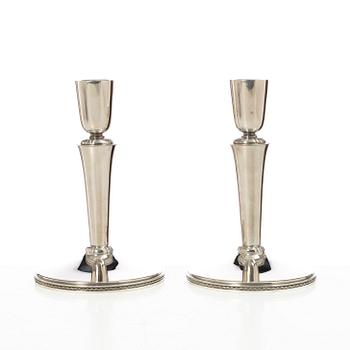 Eric Råström, Candelsticks, a pair, silver, CG Råström, Stockholm 1955.
