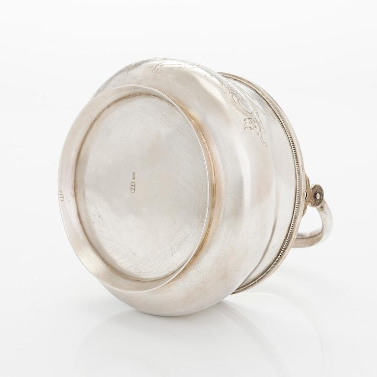 Sockerskål och bägare, 3 st, silver, Moskva tidigt 1900-tal.