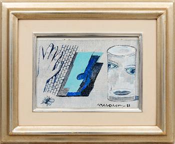 Axel Olson, oil on canvas laid on panel, signed and dated 83.
