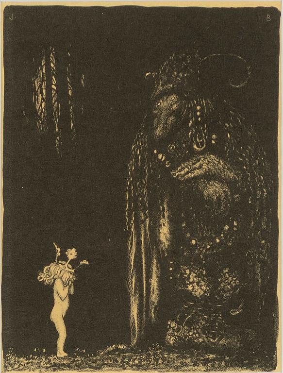 John Bauer, "En sådan eländig liten bleknos, sa Trollet".