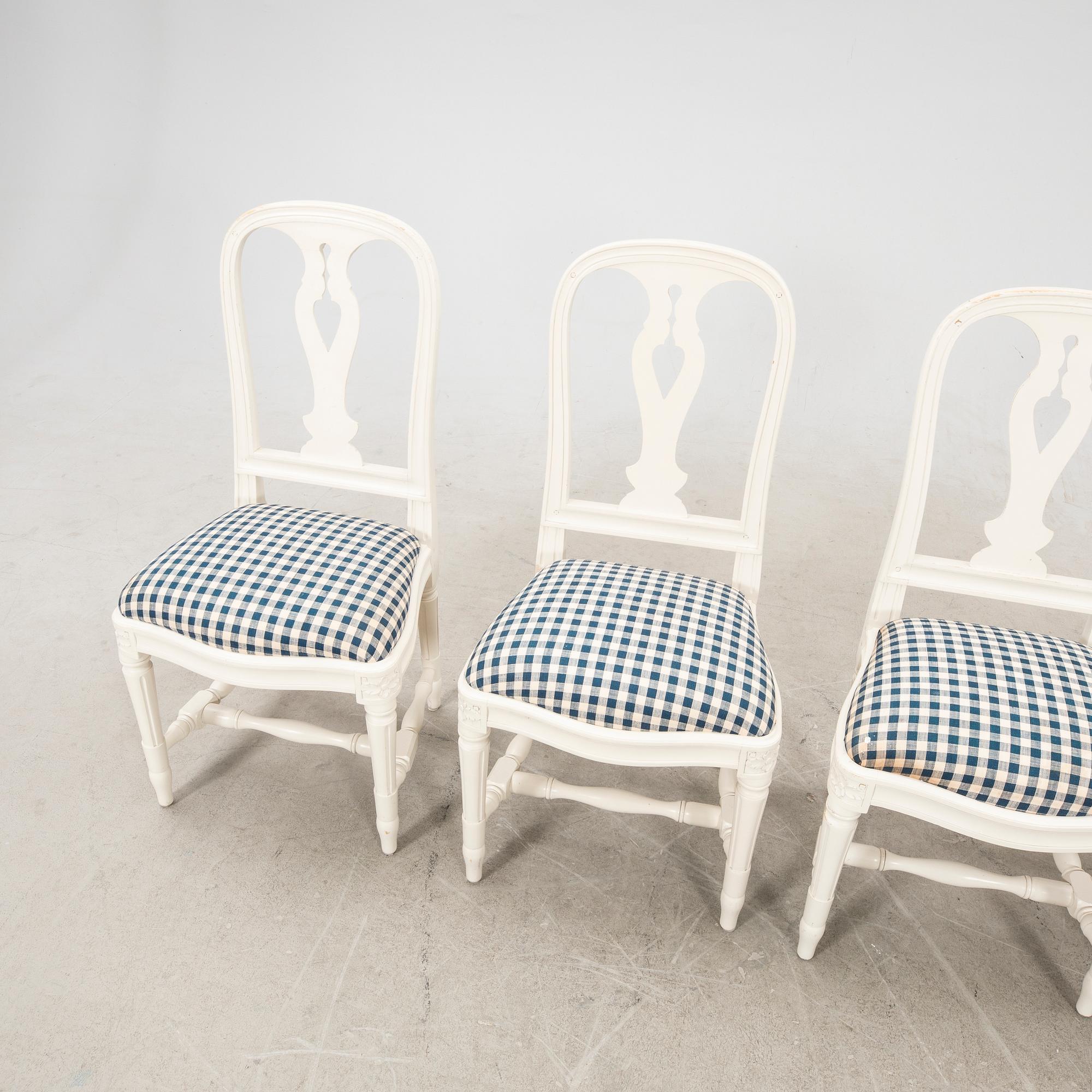 Stolar 4 st "Hallunda" IKEAs 1700-talets serie sent 1900-tal.