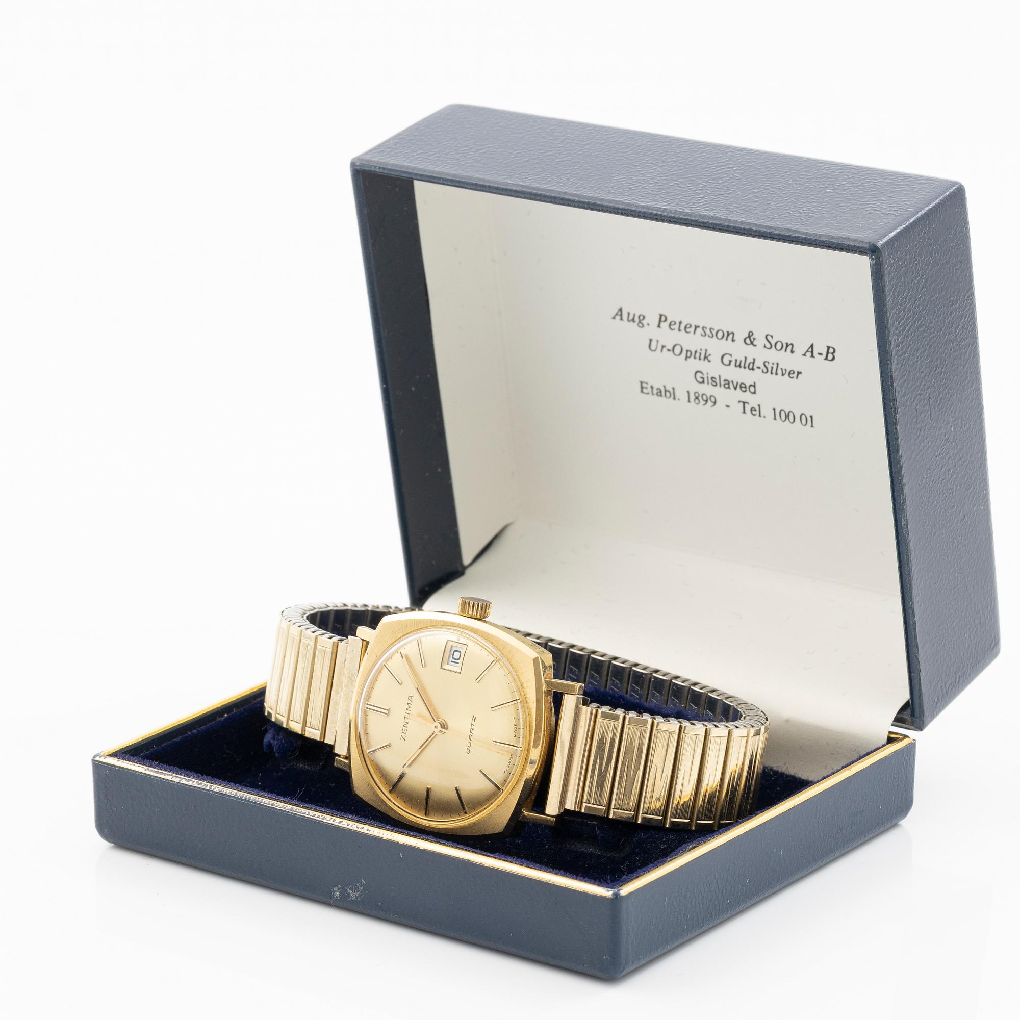 Zentima, wristwatch, 18K gold, 32.5 mm.
