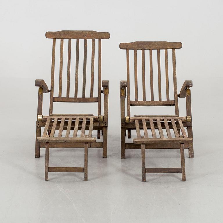 A PAIR OF DECK CHAIRS, first half of 20th century.