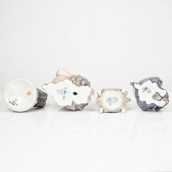 Royal Copenhagen, figuriner, 4 st, porslin, Danmark.