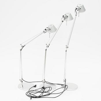 Michele De Lucchi & Giancarlo Fassina, three 'Tolomeo' table lamps, Artemide, Italy.