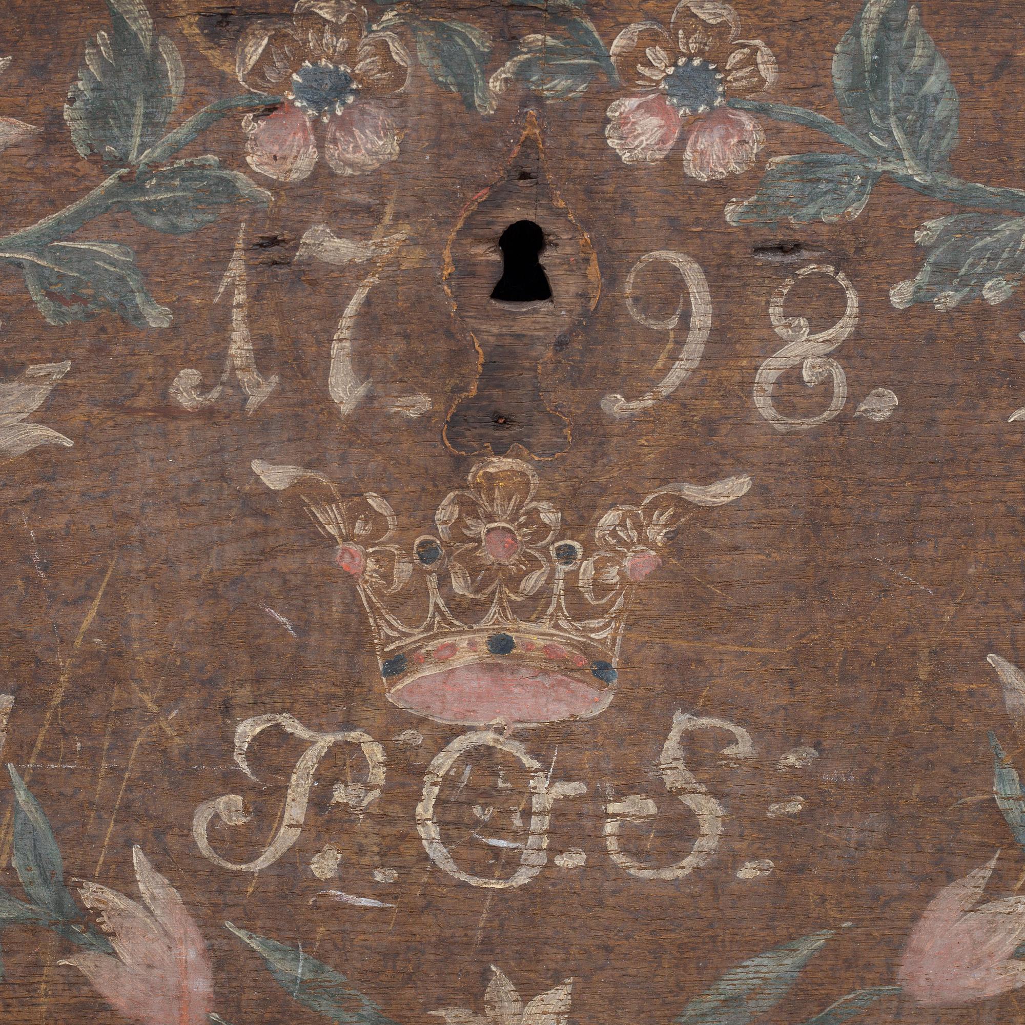 A swedish wooden chest, dated 1798.