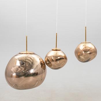 Tom Dixon, three "Melt" ceiling lamps, 21st century.