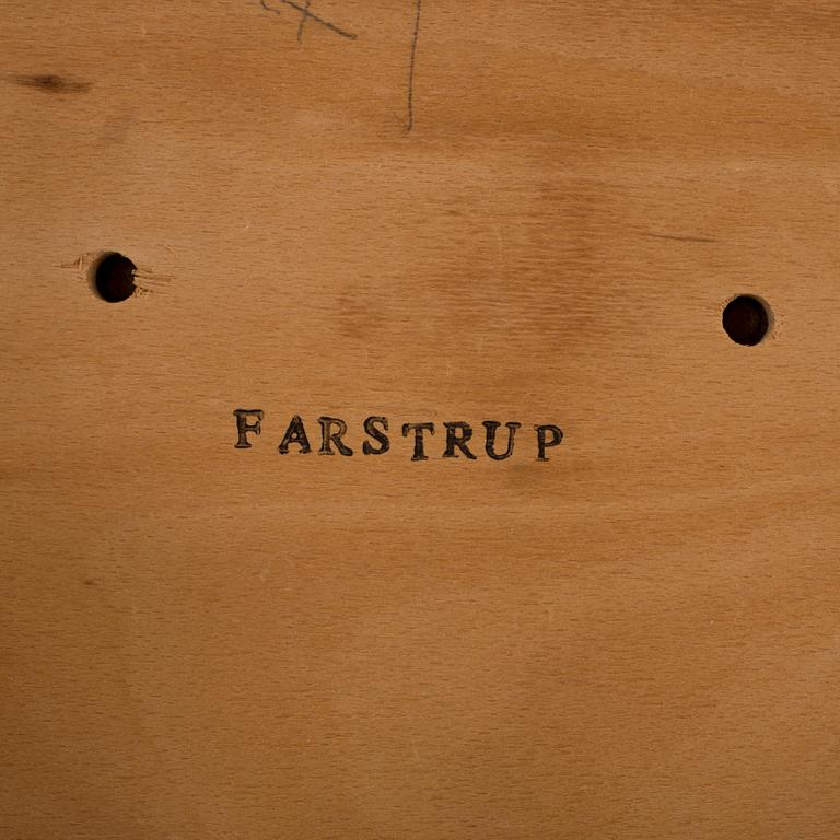 STOLAR, 4 st, Farstrup Stolefabrik, Danmark, 50/60-tal, varav två brännmärkta undertill.