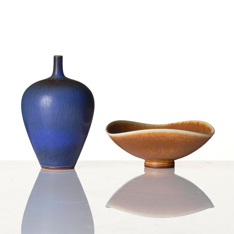 Berndt Friberg, a miniature stoneware vase and bowl, Gustavsberg Studio 1964-65.