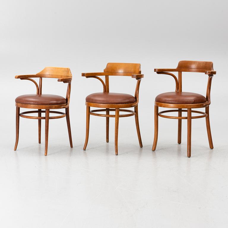Armchairs, 6, model no. 3, Thonet, first half of the 20th century.