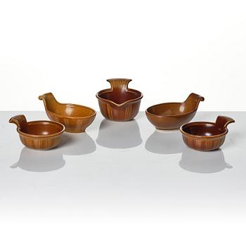 Wilhelm Kåge, servisdelar, 14 st, "Eldorado", Gustavsberg, 1936-1962.
