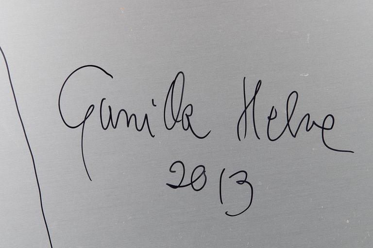 GUNILLA HELVE, blandteknik på aluminium, a tergo signerad och daterad 2013.