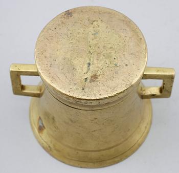 MORTEL MED STÖT, mässing, 1700-/1800-tal.