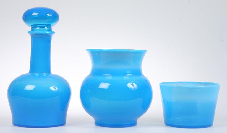 KARAFF, SKÅL samt VAS, glas, Erik Höglund, Boda, 1900-talets andra hälft.