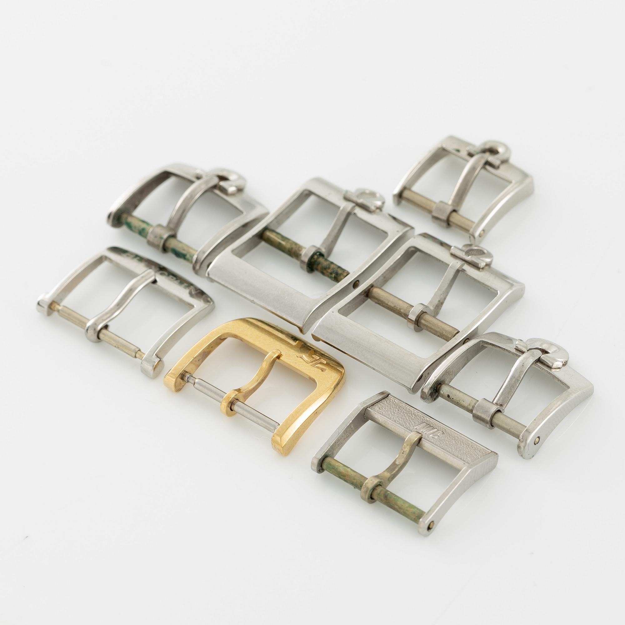 Mixed buckles, Omega, IWC, Blancpain, Jaeger Le-Coultre, a total of 8 pcs.