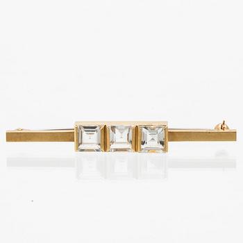 Wiwen Nilsson, brooch 18K gold and rock crystal, Lund 1959.