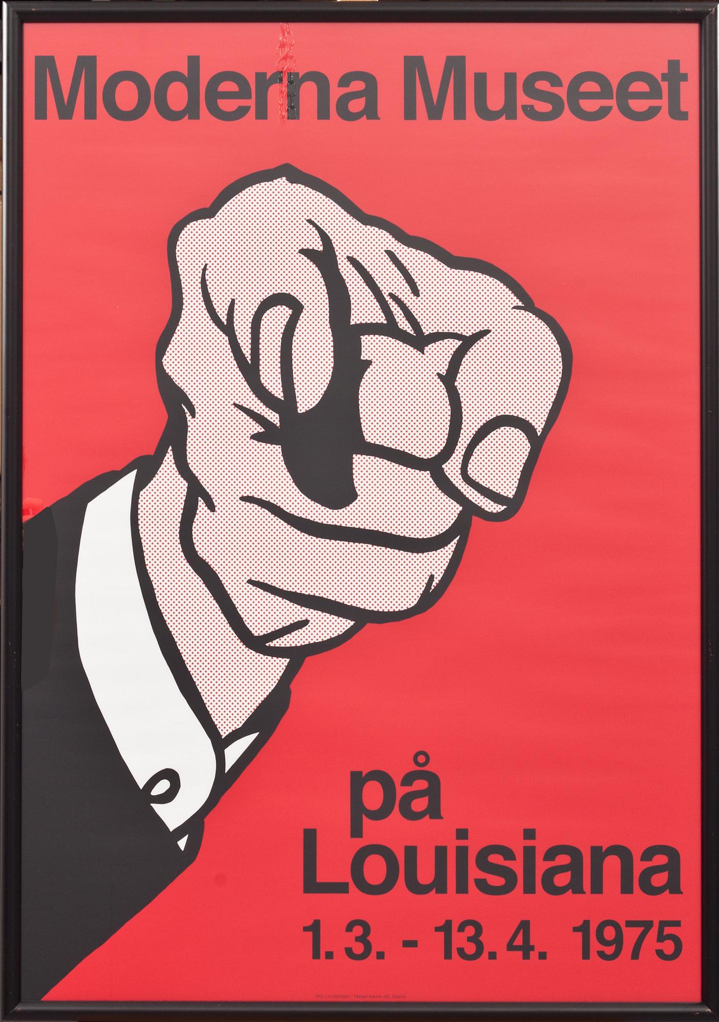 ROY LICHTENSTEIN, efter, affisch.
"Moderna Museet på Louisiana 1.3-13.4 1975".