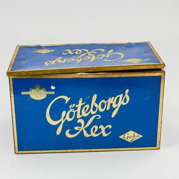 LÅDOR, 2 st, plåt, "Göteborgs kex", 1900-talets mitt.