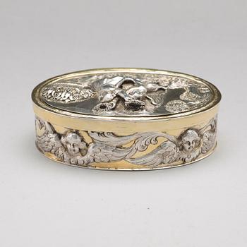 Dosa, silver, ostämplad, möjligen Sverige omkring 1700, barock.