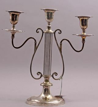 KANDELABRAR, ett par. Nysilver. C.G Hallberg.
