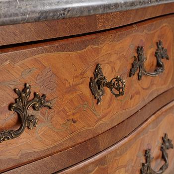 A Louis XV-style marquetry commode, first part of the 20th century.