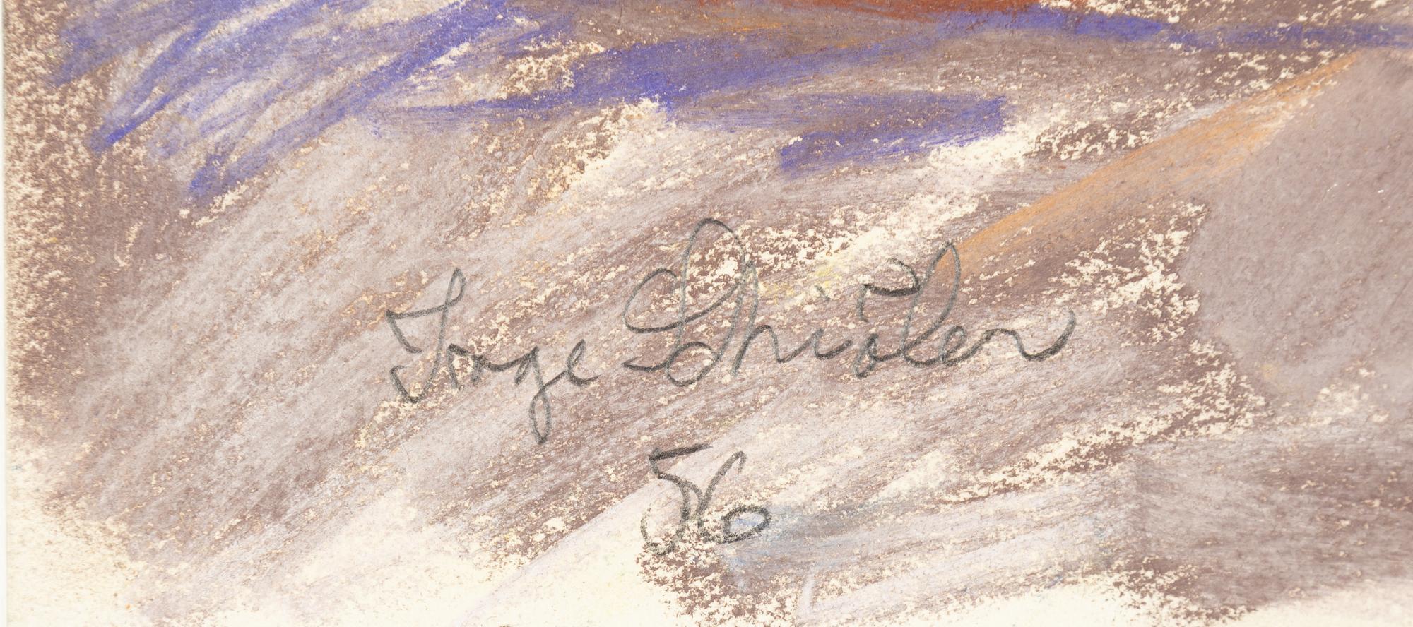 Inge Schiöler, pastell på papper, signerad and dated -56.