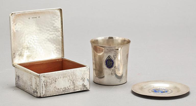 PARTI SILVER, 5 delar, 1900-tal. Tot vikt 370 gram.