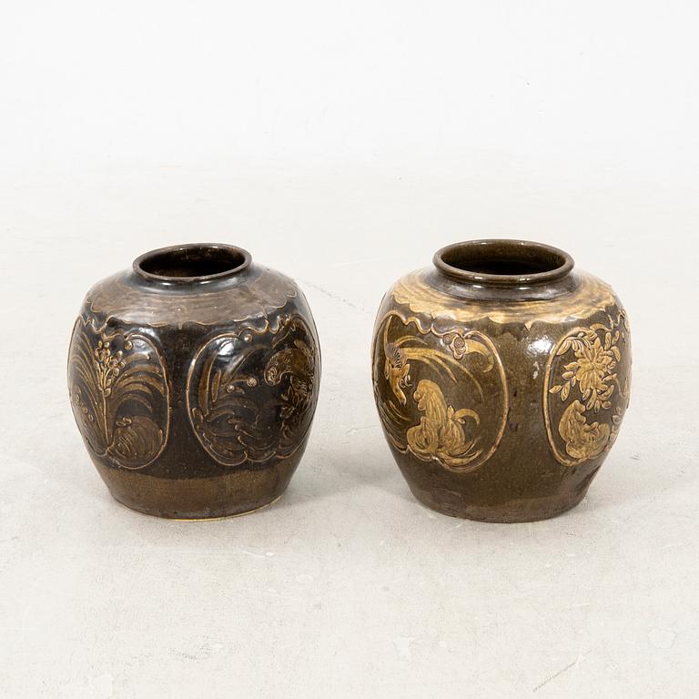 A set of two South east Asian Mrtaban urns 19th century or older.