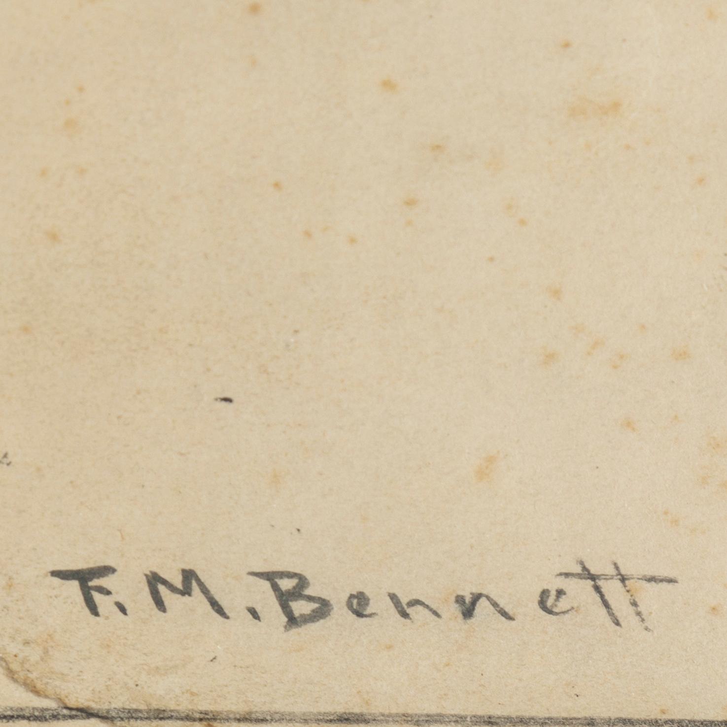 FRANK MOSS BENNETT, ink on paper, signed F.M. Bennet.