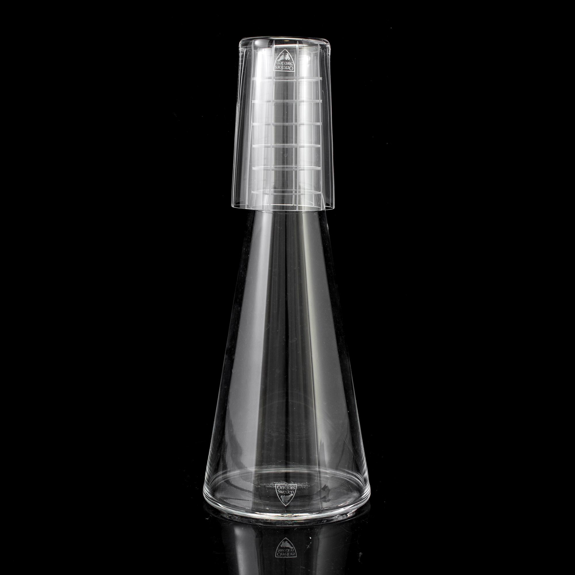 INGEGERD RÅMAN, karaff med glas, glas, Orrefors, signerade.