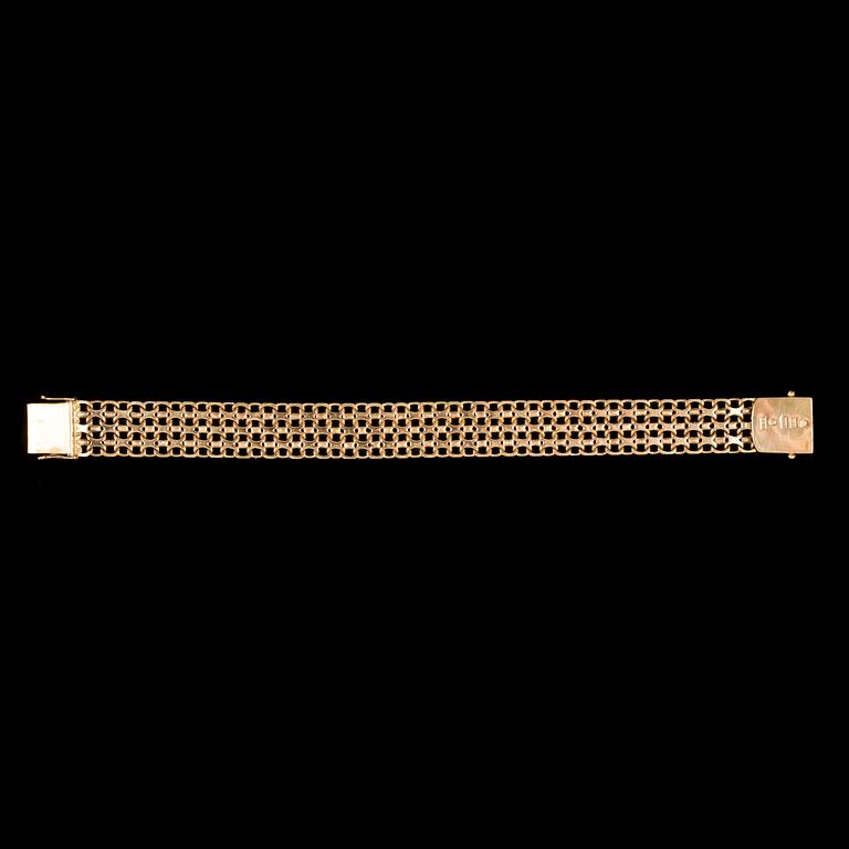 ARMBAND, 18k guld, BE Franzen, Stockholm, 1958. Vikt 32,2g.