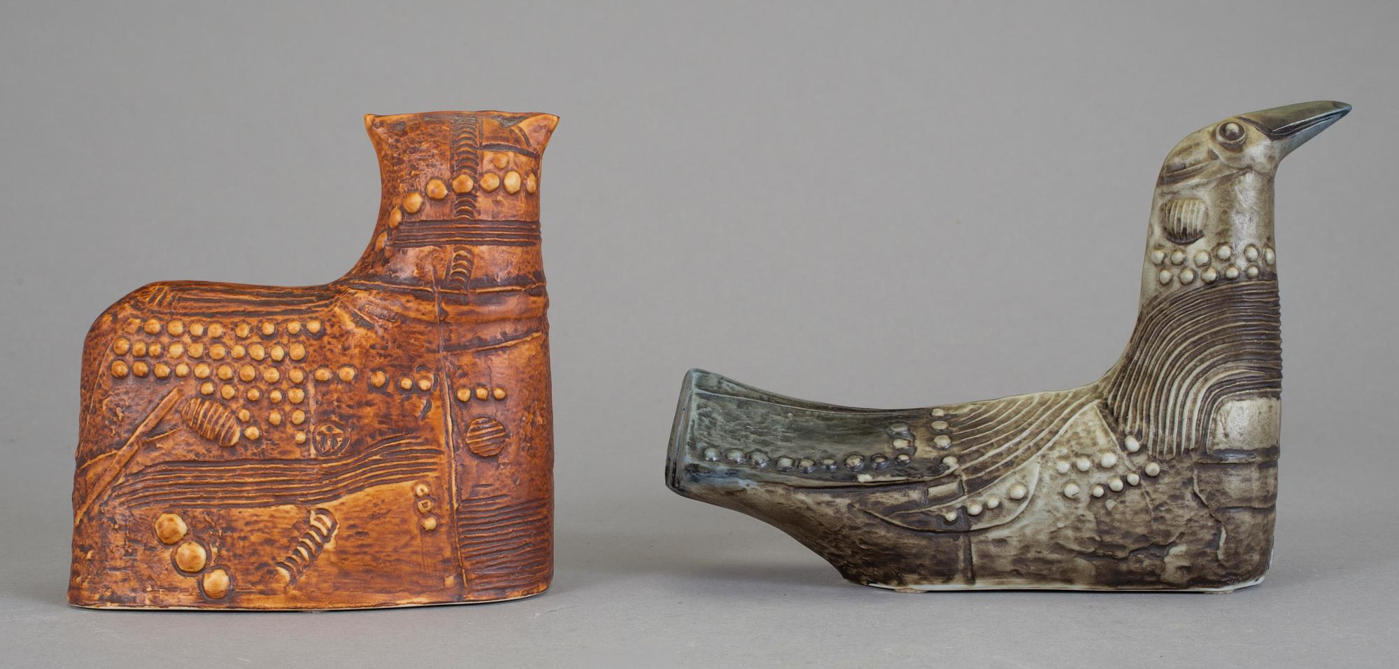 FIGURINER, 2 st, keramik, Bertil Vallien, Rörstrand.