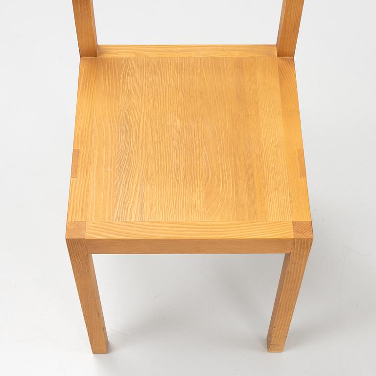 A set of six signed stained pine 'Bracket Chairs' by Frederik Gustav for Frama, Copenhagen 2023.