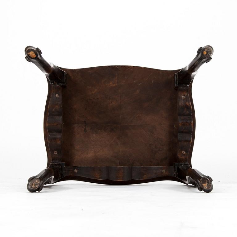 SATSBORD, 2-delat, Chippendale-stil, 1930-tal.