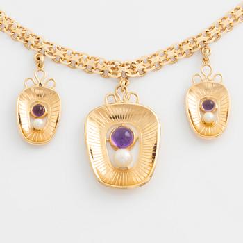 Necklace 18K gold with three pendants, one of which is Stigbert from 1954.