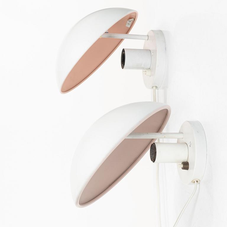 Poul Henningsen, a pair of 'PH hat' wall lamps, Louis Poulsen, Denmark.